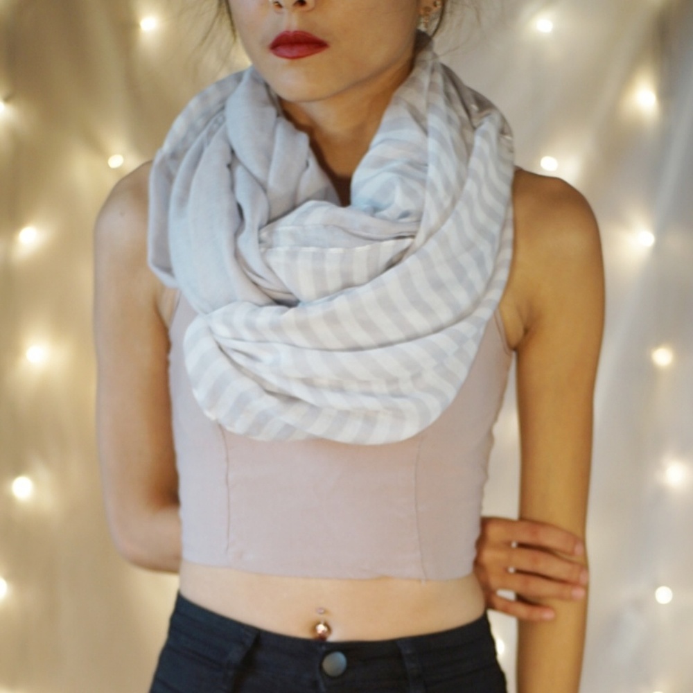 Charlotte russe striped infinity scarf